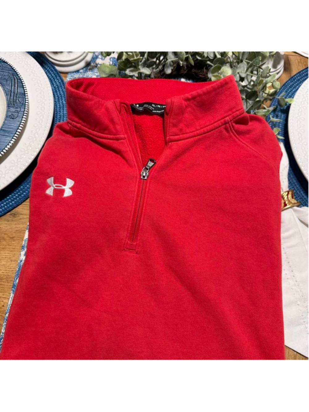 Under Armour red quarter zip sweatshirt Size XL
